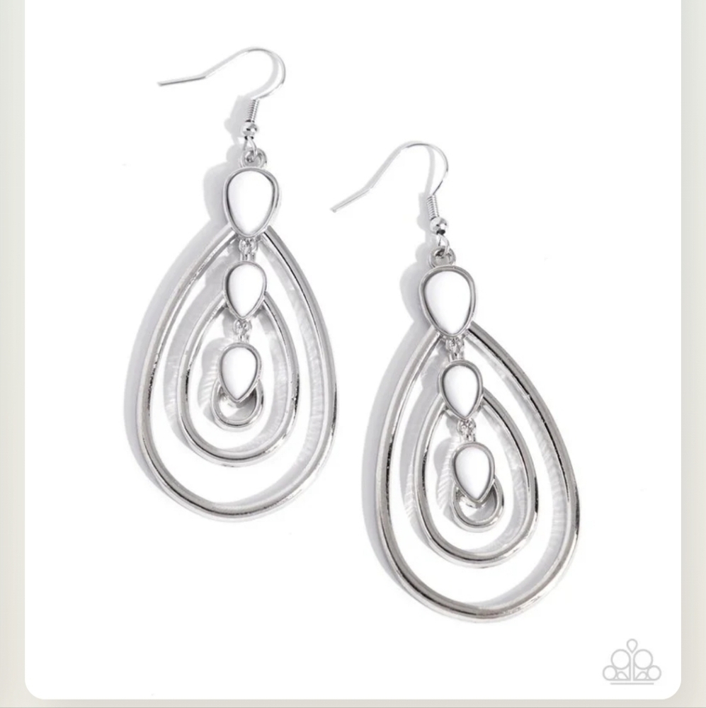 Sweat and Tiers White Earrings Fishhook NWT SALE